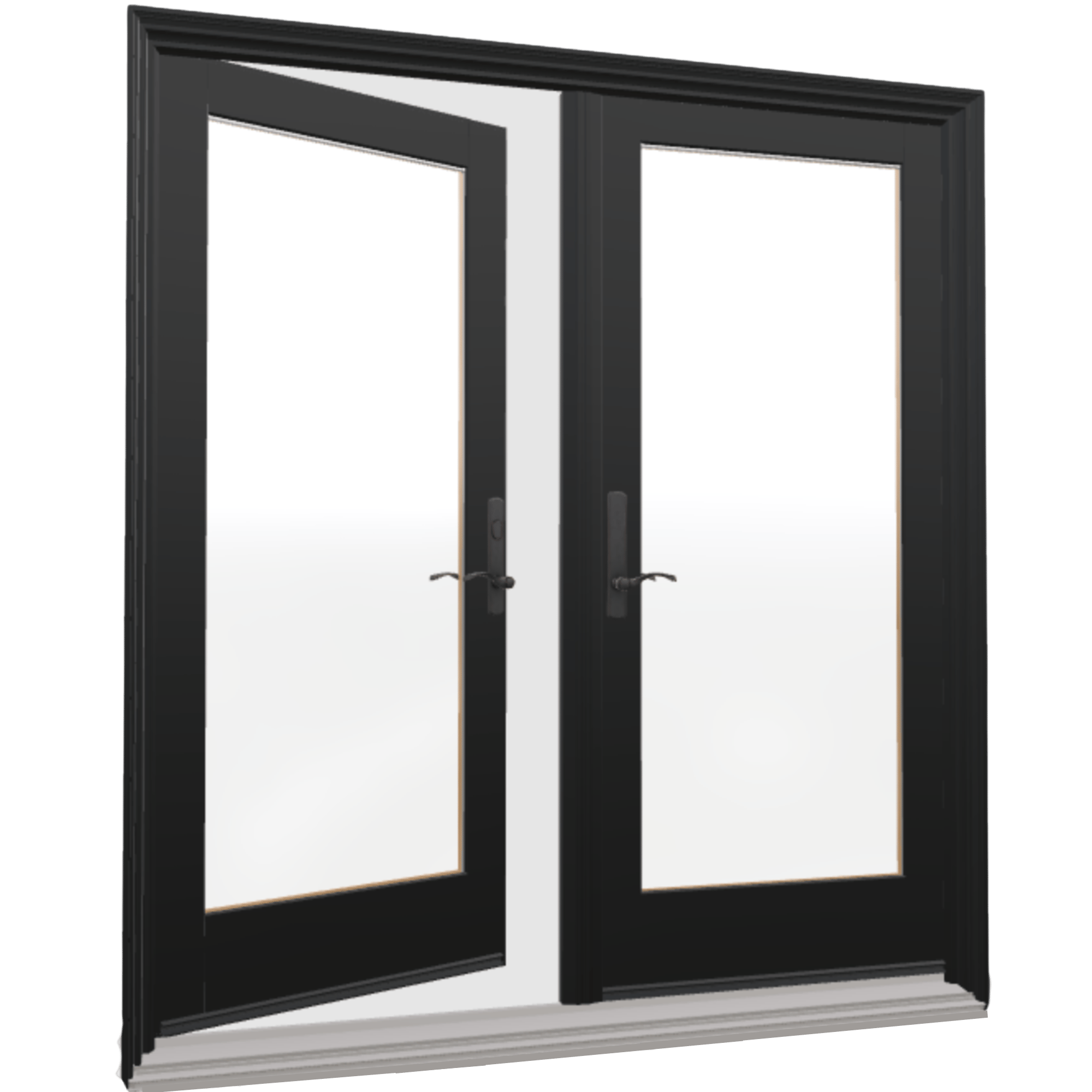 The 400 series Frenchwood door is available in hinged for a very traditional look.