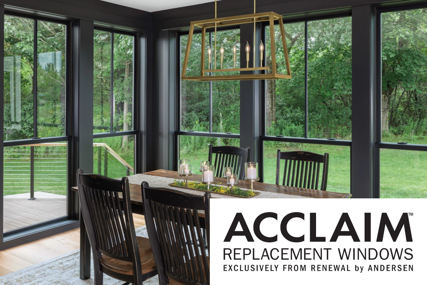 Acclaim™ replacement windows, available exclusively from Renewal by Andersen, offer the elegance, strength, and stability of wood, with the low-maintenance features of vinyl.
